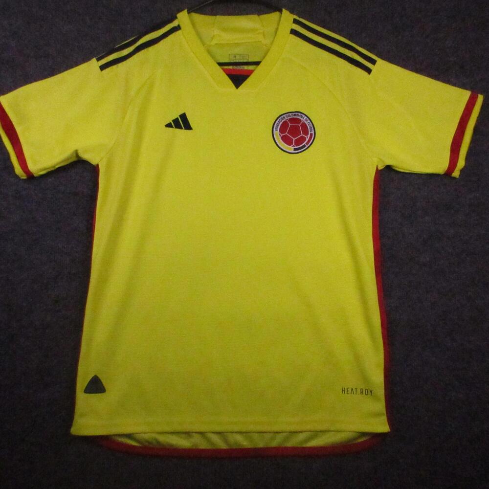 Colombia Jersey Mens Medium Yellow Soccer Adidas HEAT.RDY Slim Fit Top